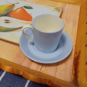 Vintage Wedgwood Etruria Summer Sky Light Blue Tiny Expresso Cup and Saucer